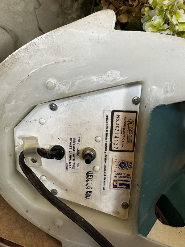 画像8: Bud Light Spuds Mackenzie light 1987 / バドライト　スパッズ　マッケンジー　ライト　サイン (8)