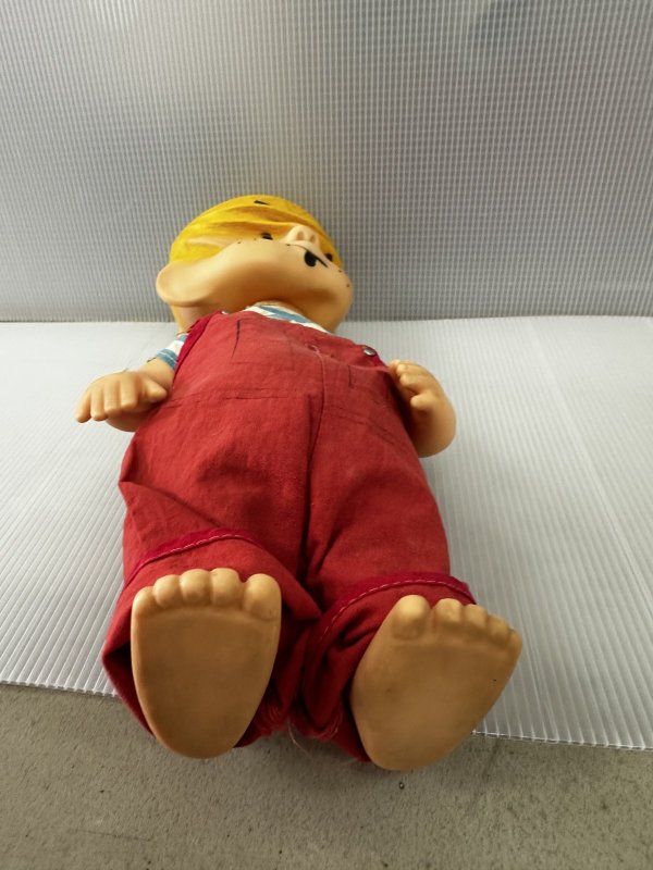 画像7: Dennis the Menace Rubber doll Red Overall  (G) / わんぱくデニス　ラバードール　青と白Tシャツ、レッドオーバーオール (7)