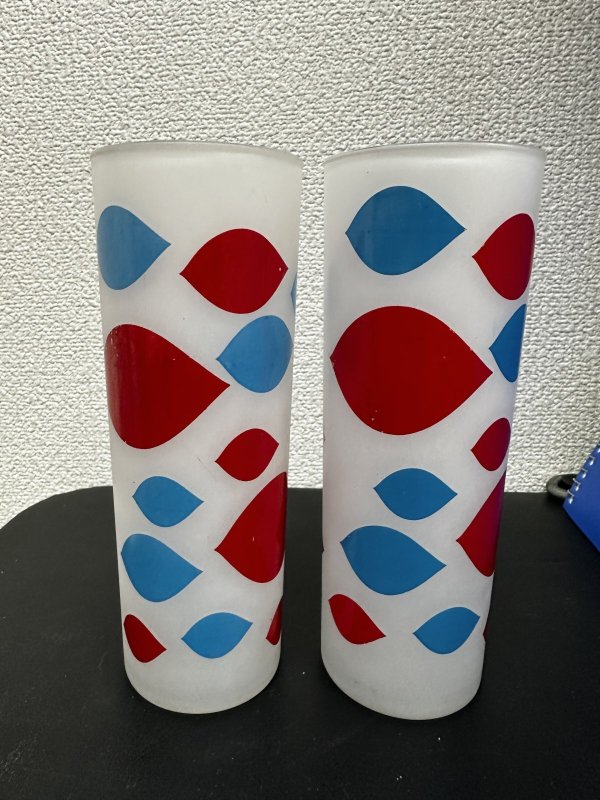 画像1:  Dairy Queen frosted glasses set of 2 / ディリークィーン　半透明グラス　2個セット (1)