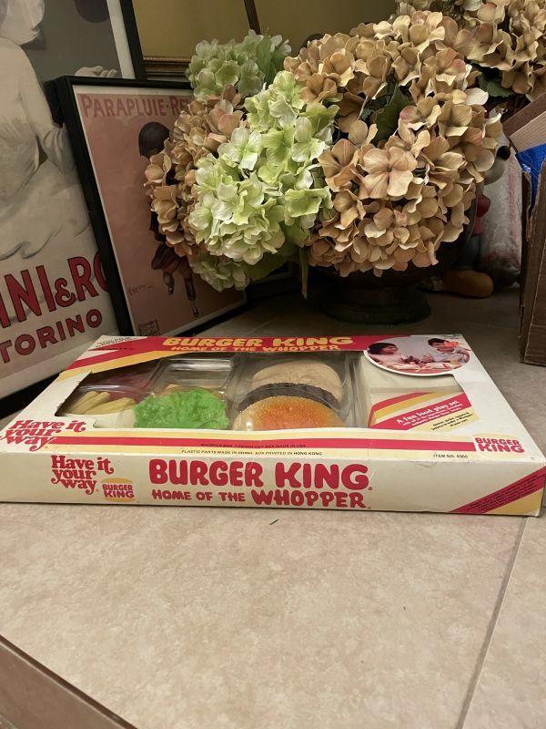 Burger King play food set with box 1987 / バーガーキングの箱入りプレイフードセット