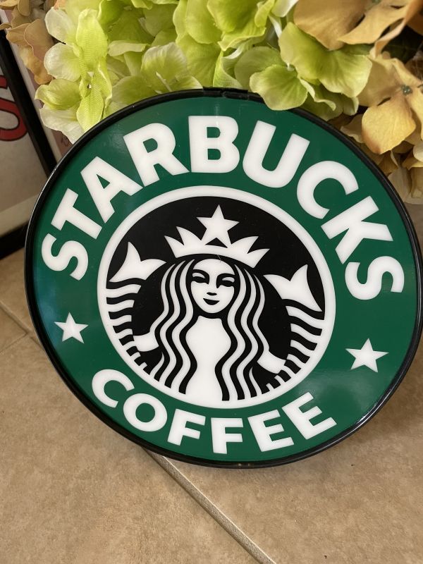 Starbucks Small Plastic Sign / スターバックス 小さな看板、サイン、ストアディスプレイ