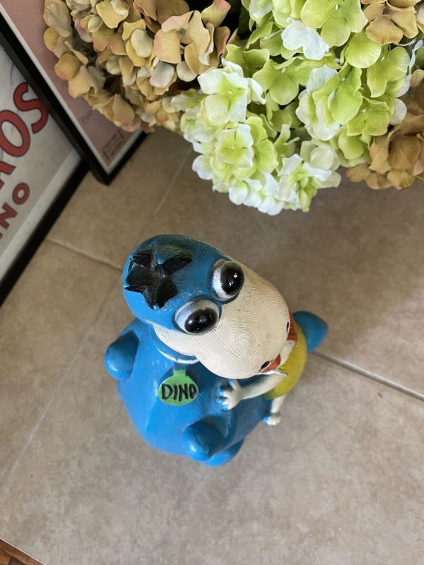 Hanna Barbera Flintstones Blue Dino & Pebbles Coin Bank Doll