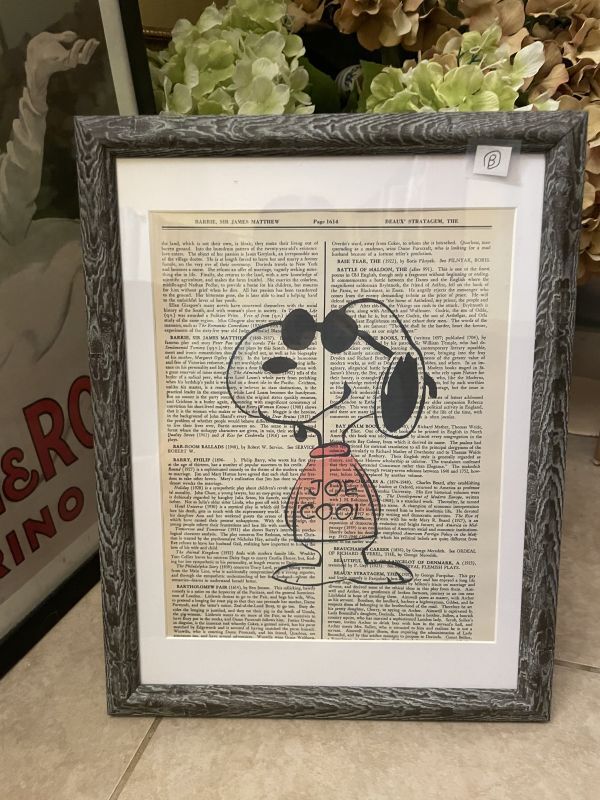 Peanuts Snoopy Cool Joe wall Frame (B) / ピーナッツ　スヌーピー クールジョー　アートプリント　壁掛けフレーム